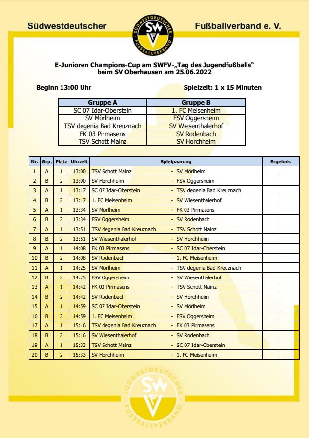 Spielplan 1